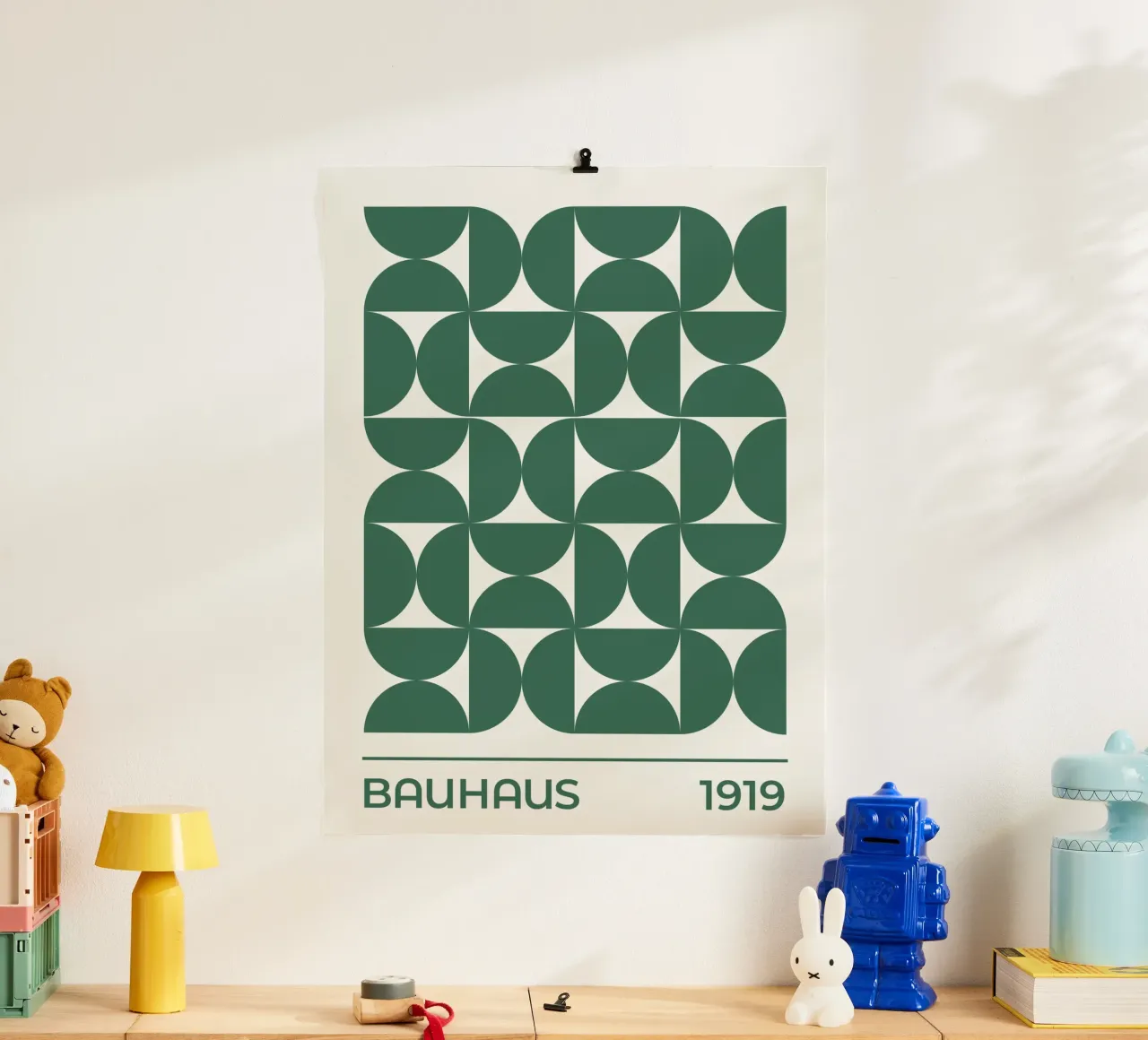 Modello Mostra Bauhaus 1919 (tonalità verde) carta hahnemühle da Paigaam Studio