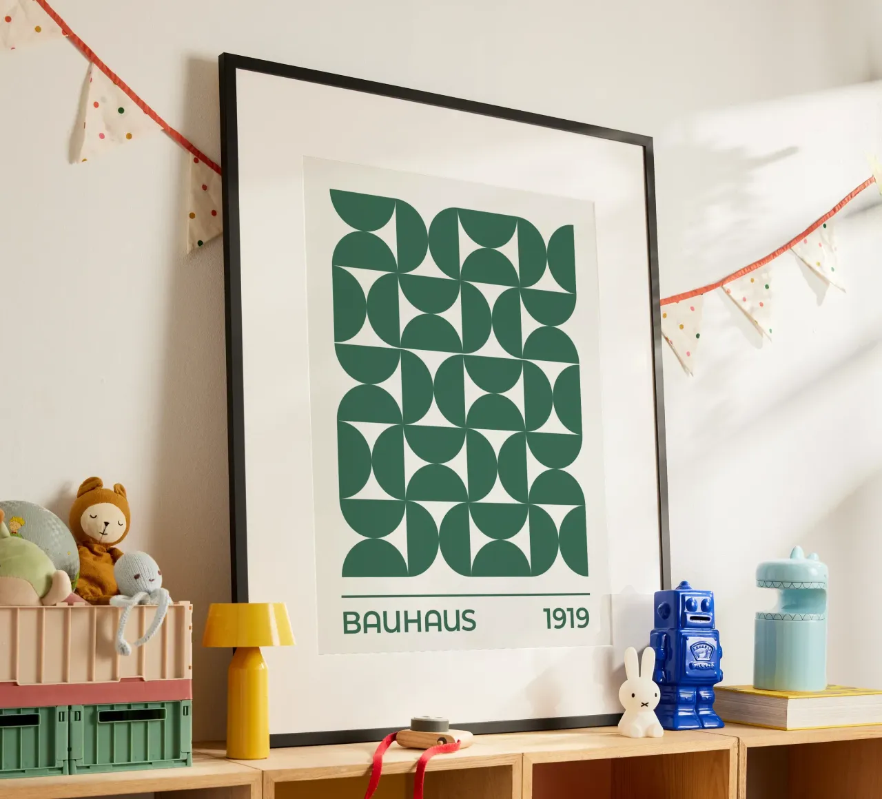 Modello Mostra Bauhaus 1919 (tonalità verde) carta hahnemühle da Paigaam Studio