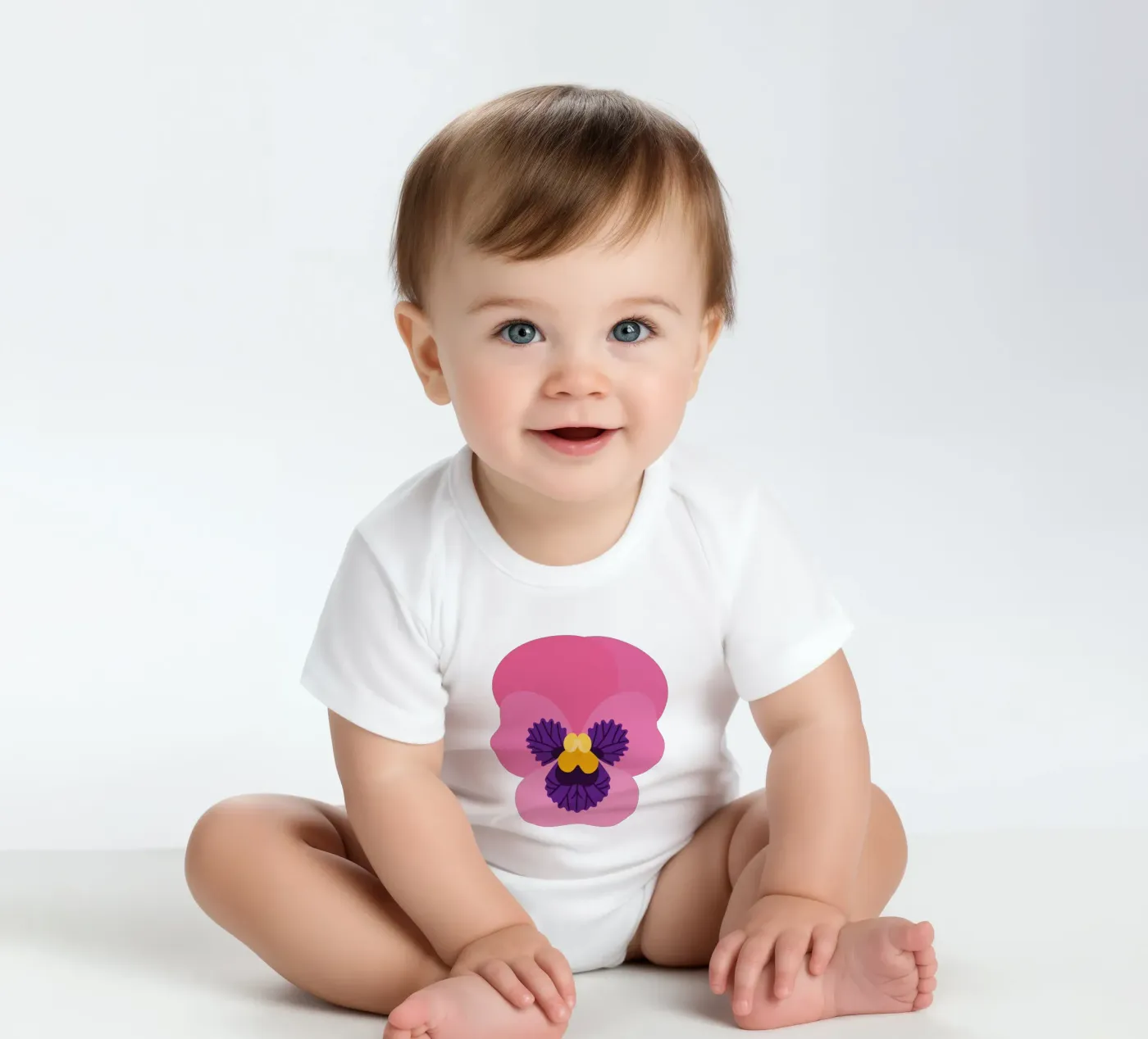 Pansy body neonato maniche corte da Lidia Blomgren