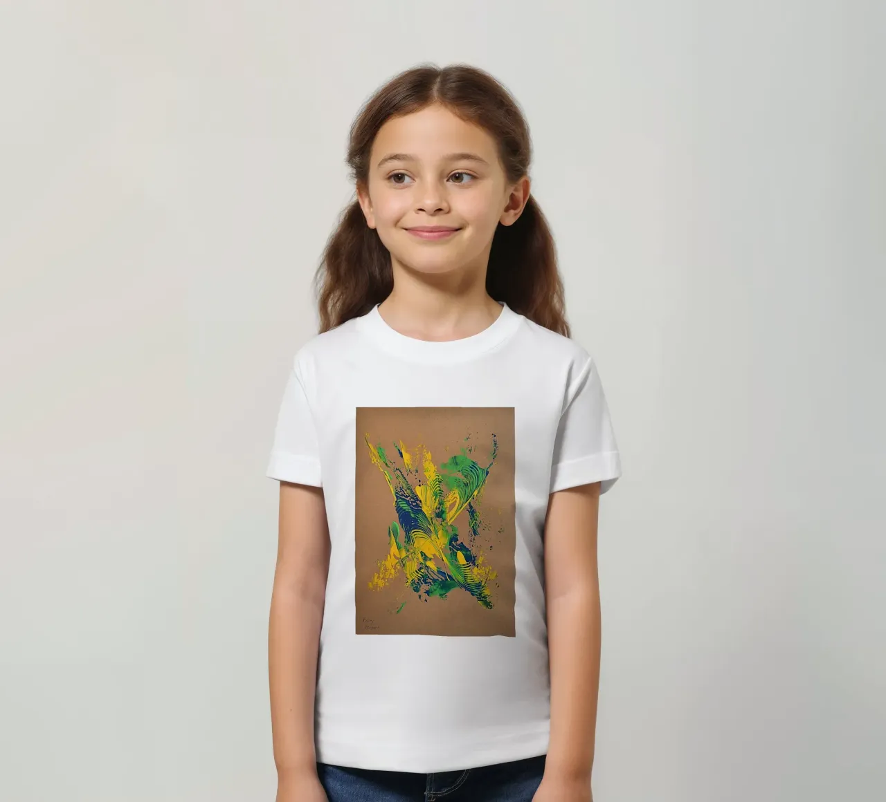 NATURAL STYLE 57 kinder t-shirt van Thierry Vobmann Abstract painting