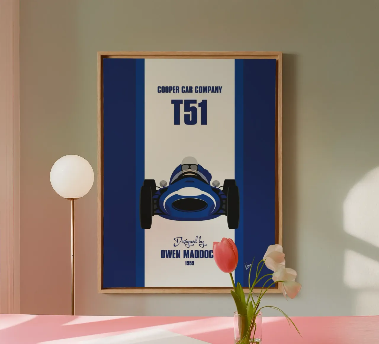1959 Cooper T51 tela con Cornice a cassetta da Formula Art
