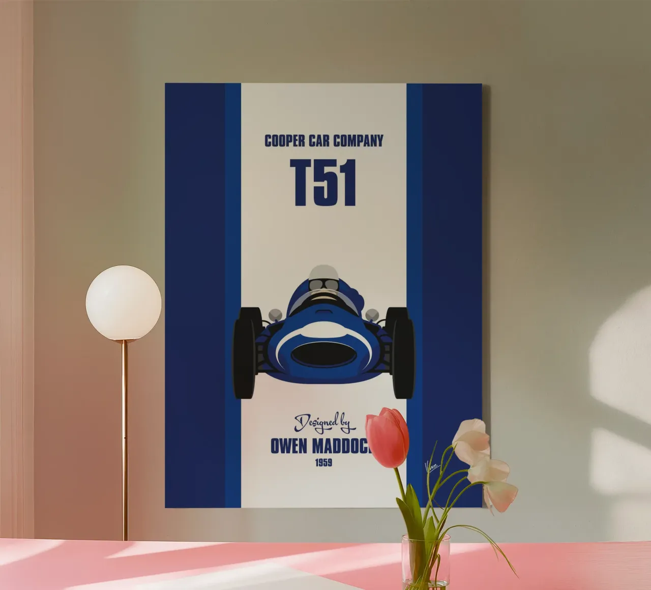 1959 Cooper T51 tela con Cornice a cassetta da Formula Art