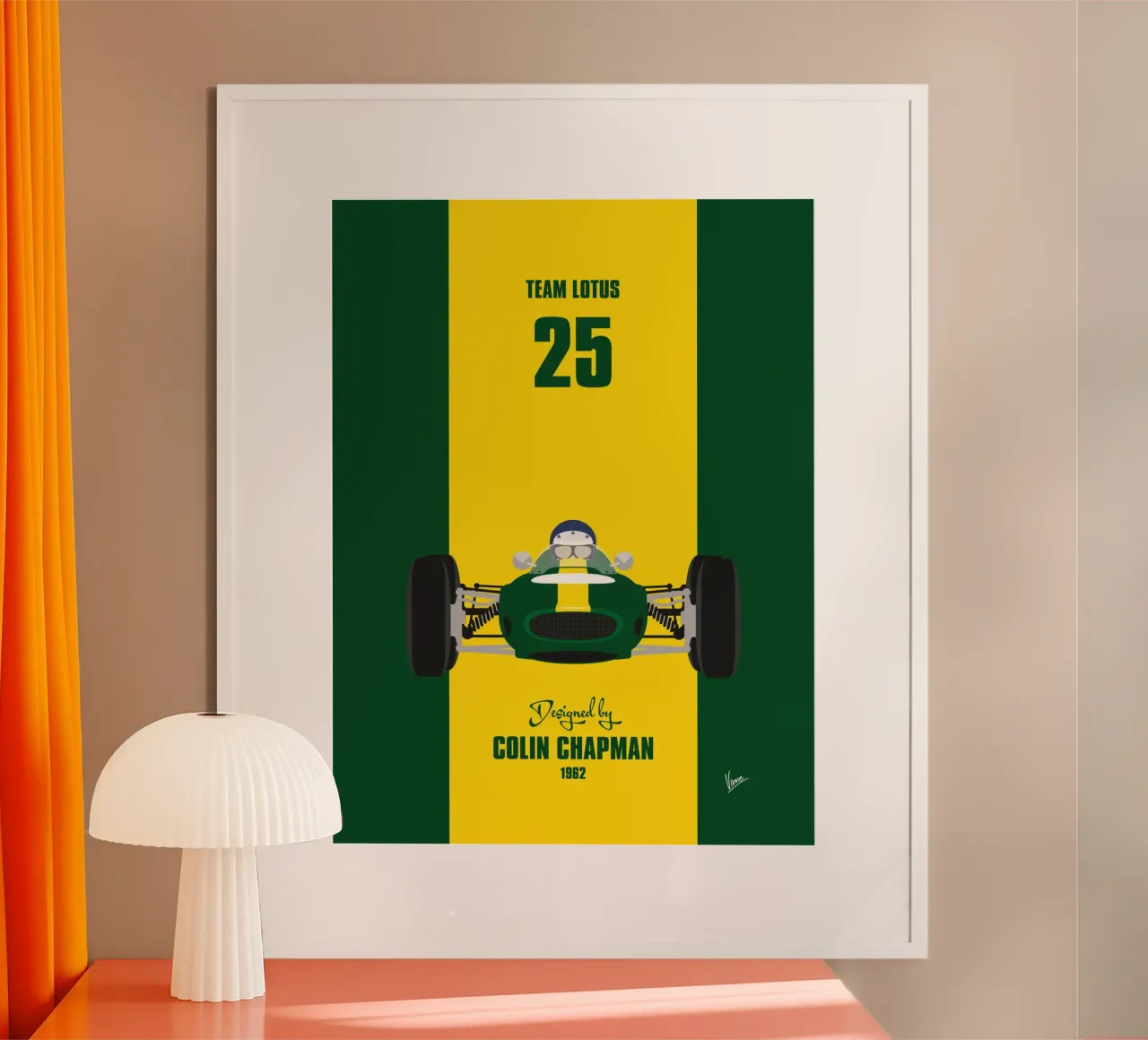 1963 Lotus 25 carta hahnemühle da Formula Art