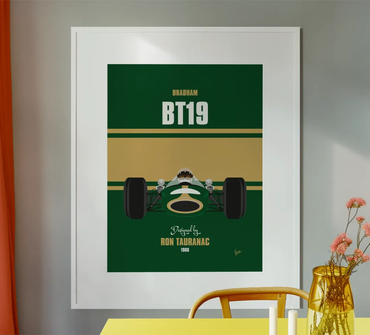 1966 Brabham BT19 poster con telaio in alluminio da Formula Art