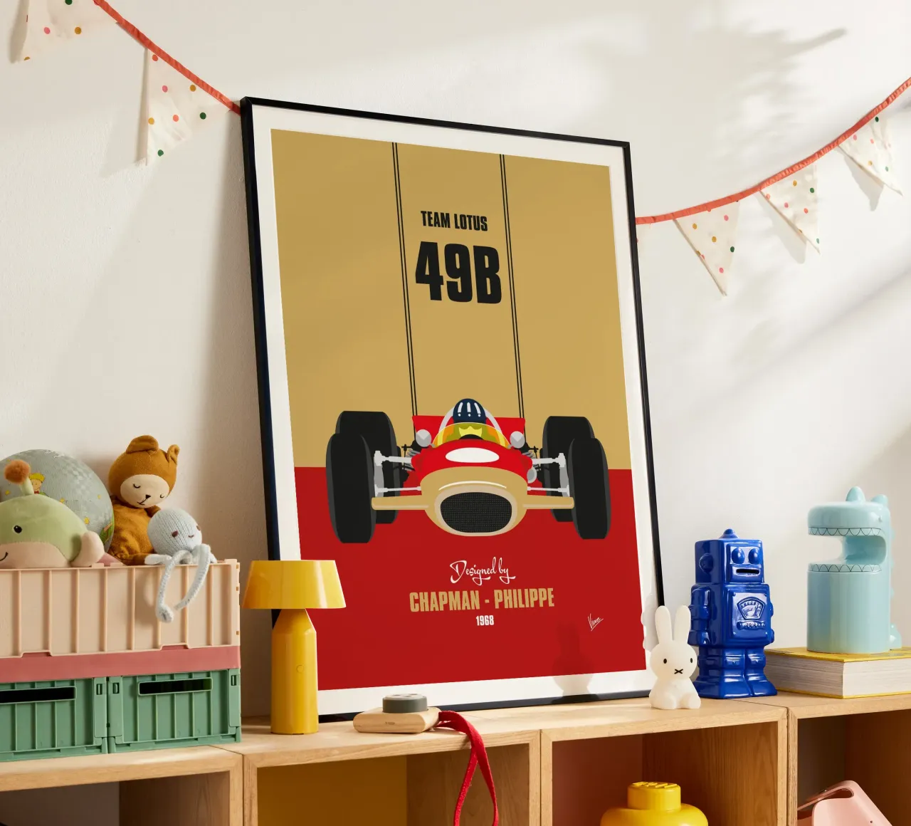 1968 Lotus 49B poster con telaio in legno da Formula Art