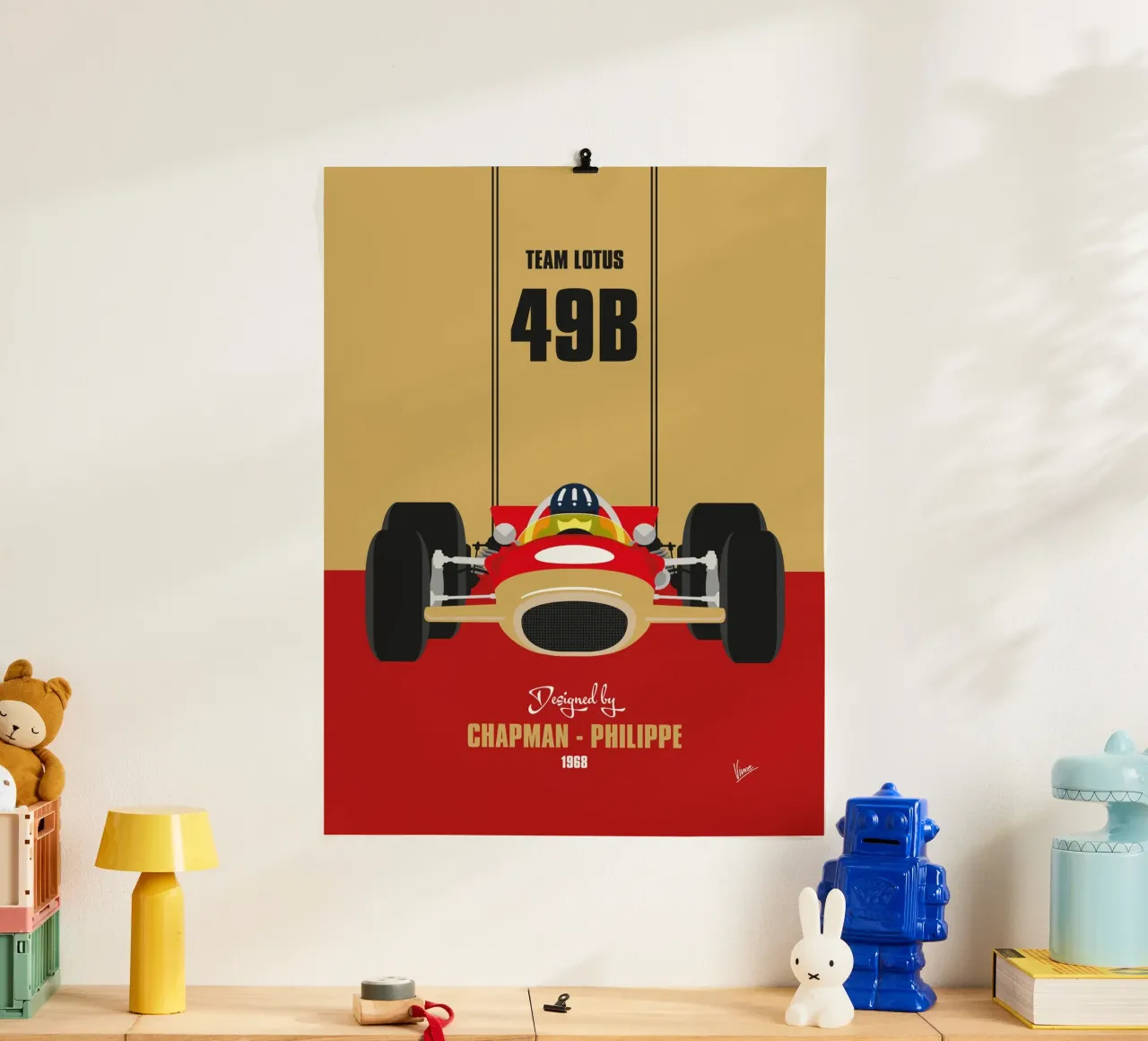 1968 Lotus 49B poster con telaio in legno da Formula Art