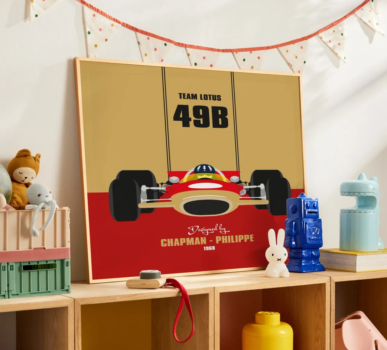 1968 Lotus 49B poster con telaio in legno da Formula Art