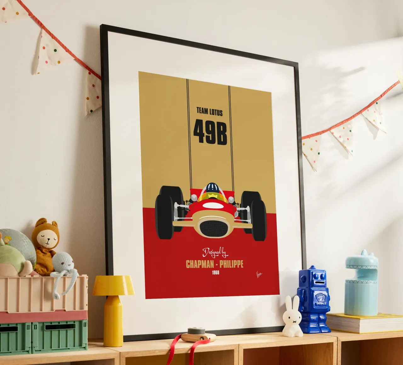 1968 Lotus 49B poster con telaio in legno da Formula Art