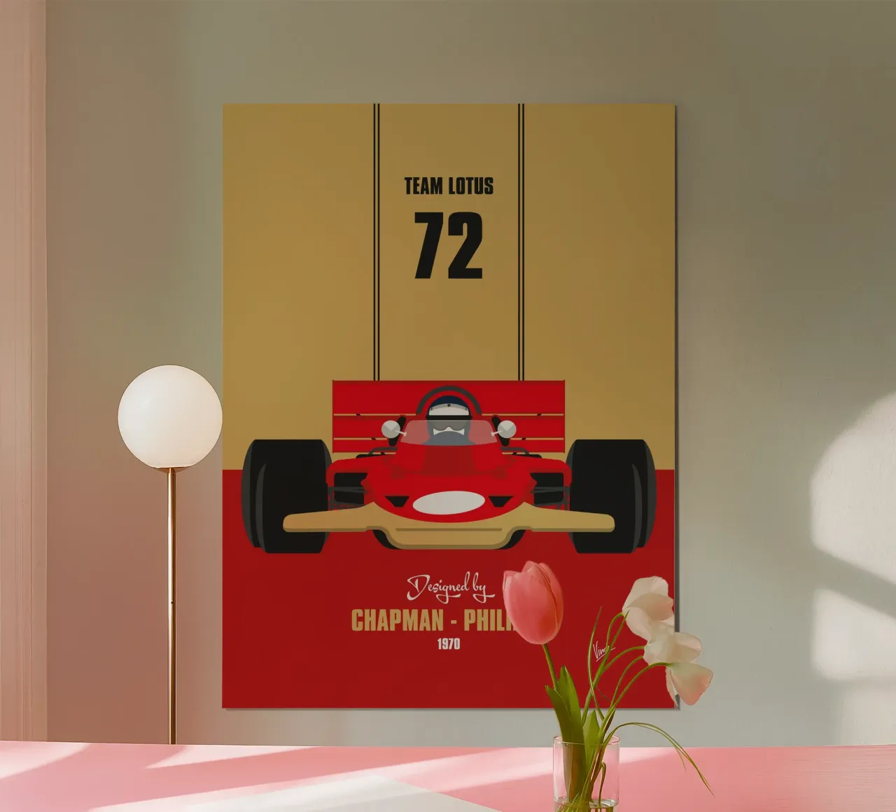 1970 Lotus 72 poster con telaio in alluminio da Formula Art