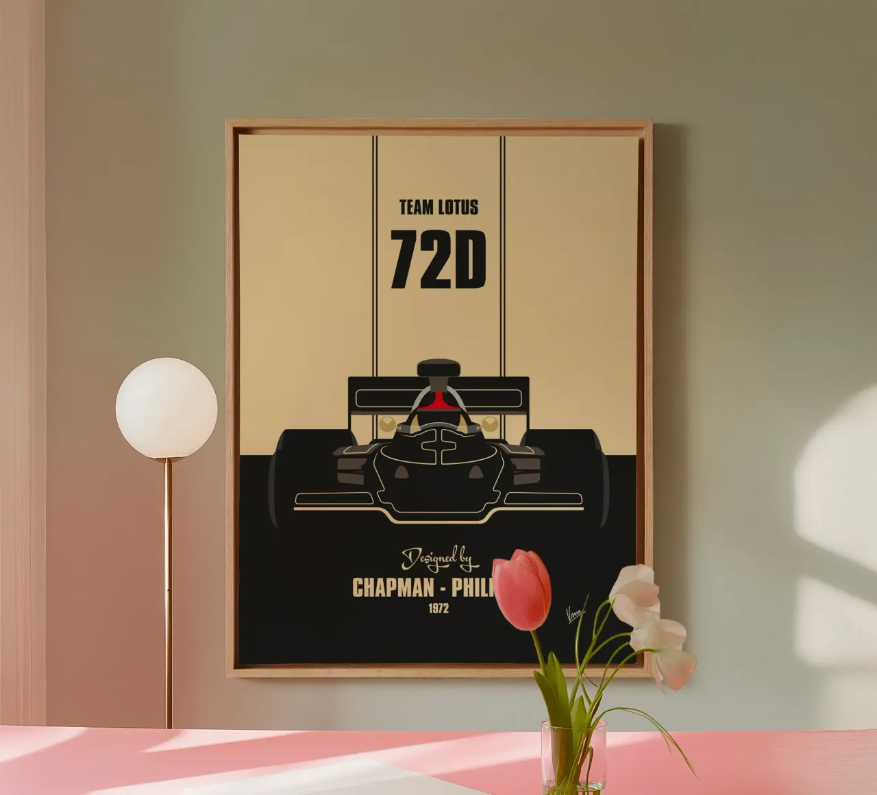 1972 Lotus 72D tela con Cornice a cassetta da Formula Art