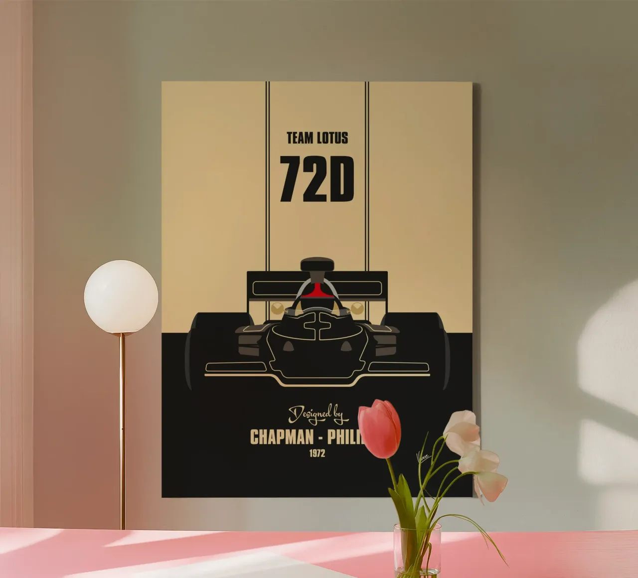 1972 Lotus 72D tela con Cornice a cassetta da Formula Art