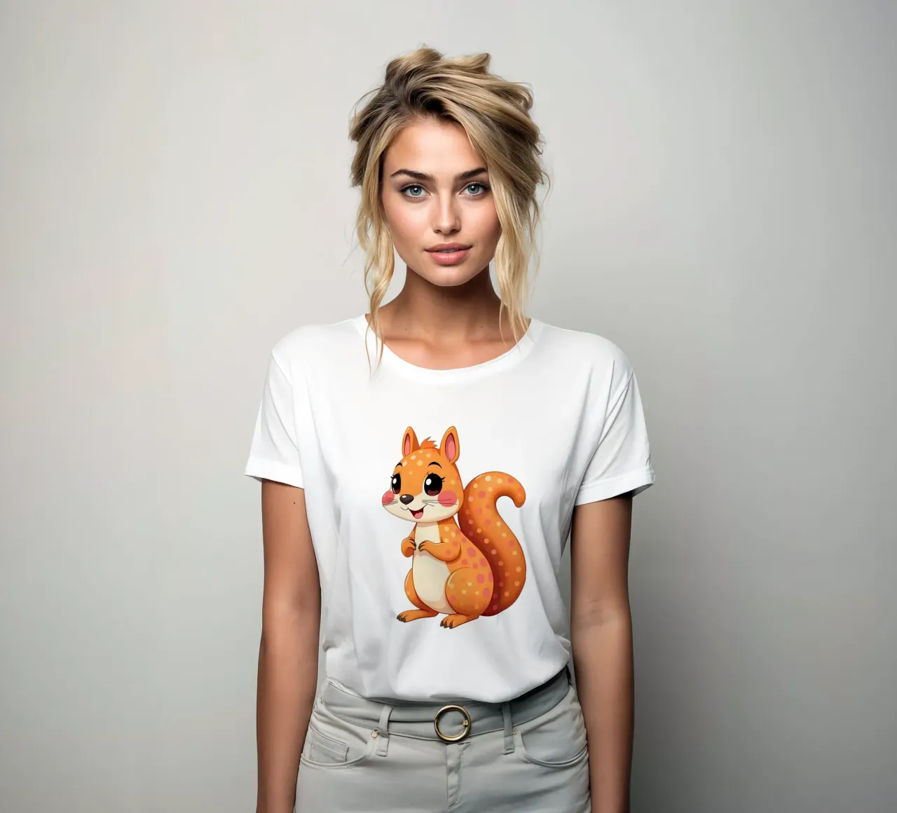 Squirrel_2a women's fitted t-shirt by Tierisch bunt by LK