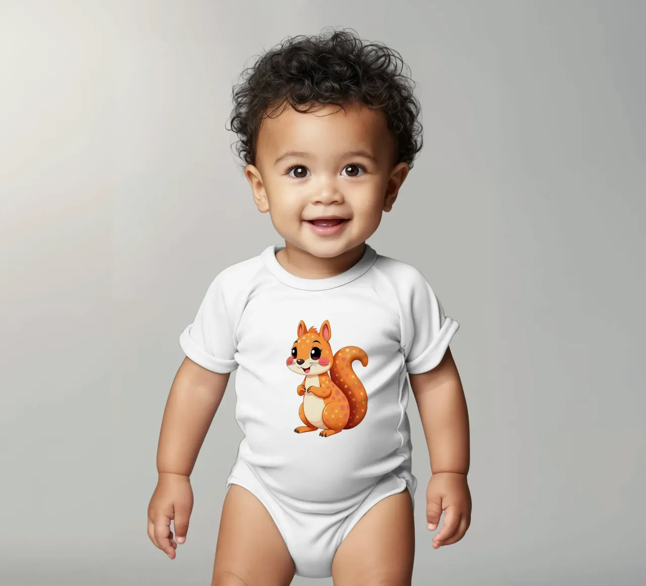 Squirrel_2a short-sleeve baby romper by Tierisch bunt by LK