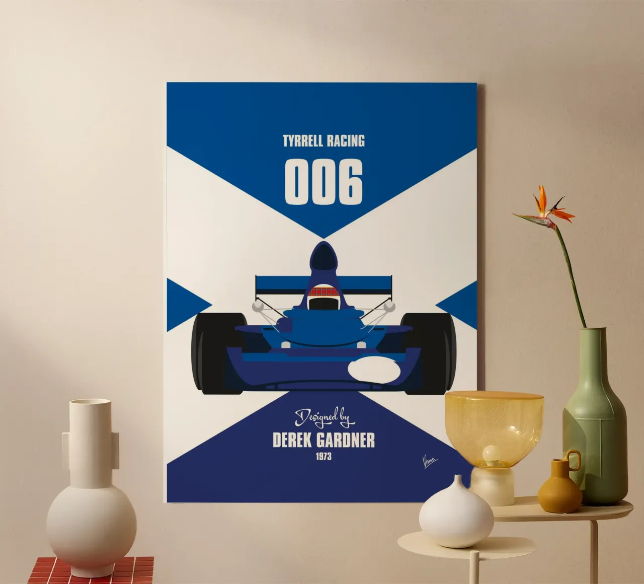 1973 Tyrrell 006 tela con Cornice a cassetta da Formula Art