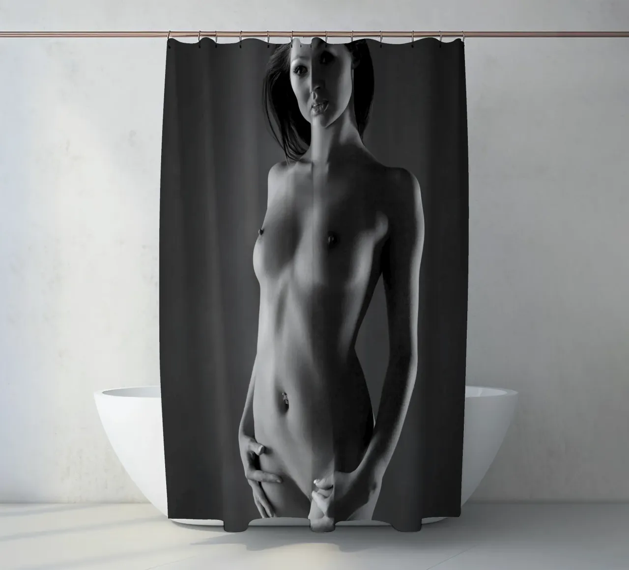 Milly Mono Duschvorhang von Dave Hare Photography