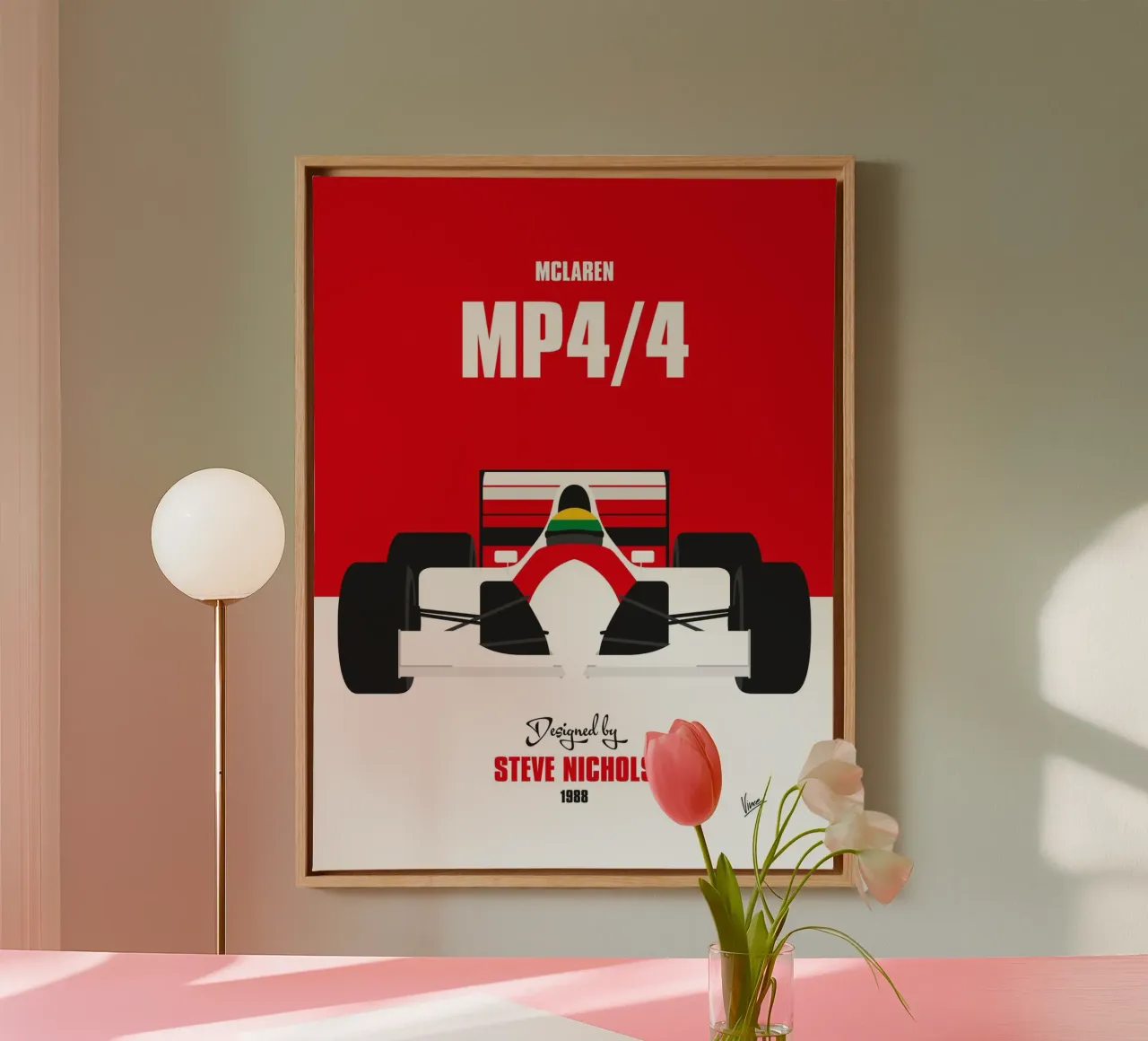 1988 McLaren MP4-4 tela con Cornice a cassetta da Formula Art