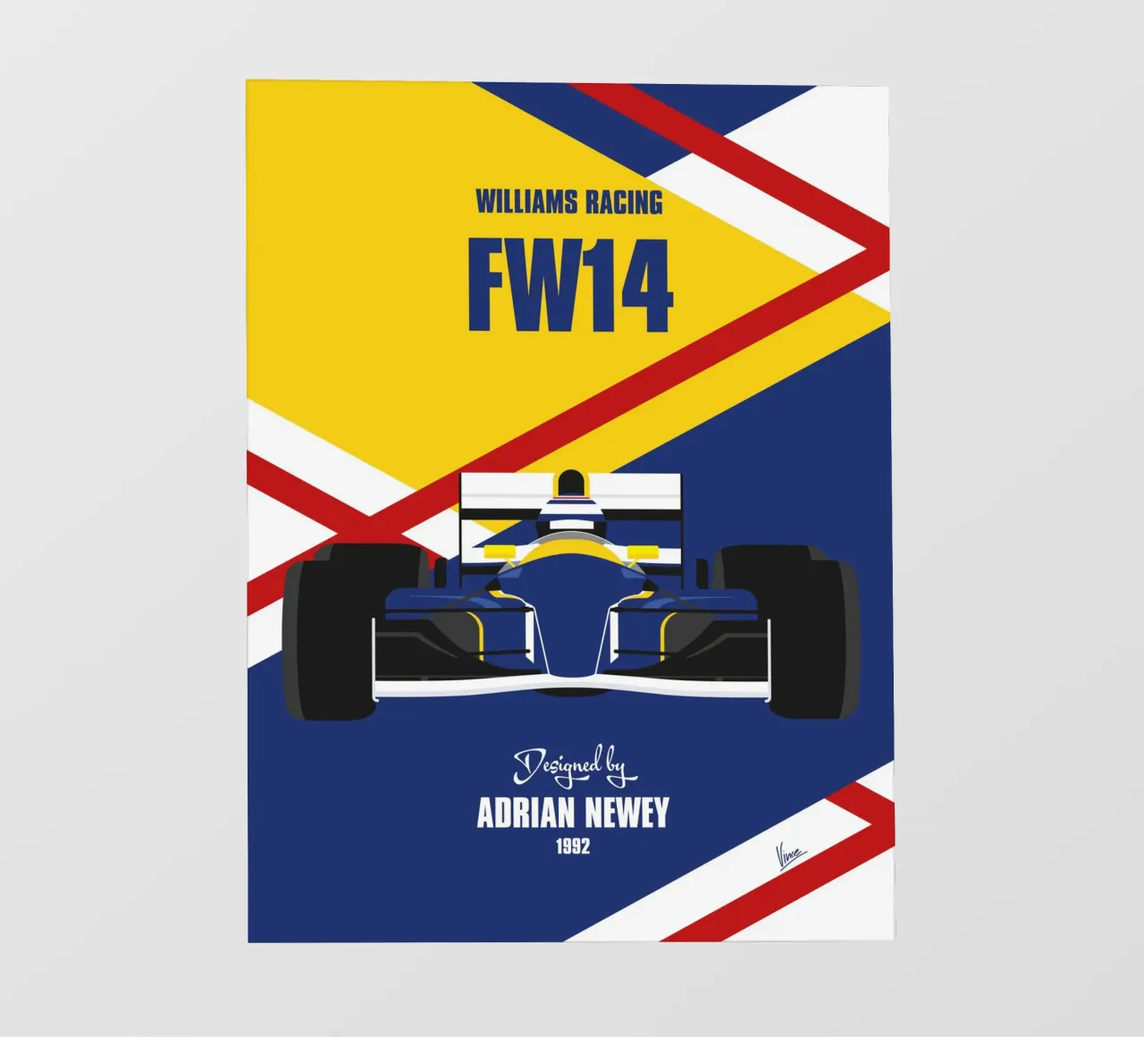 1992 Williams FW14 telo in pvc da Formula Art