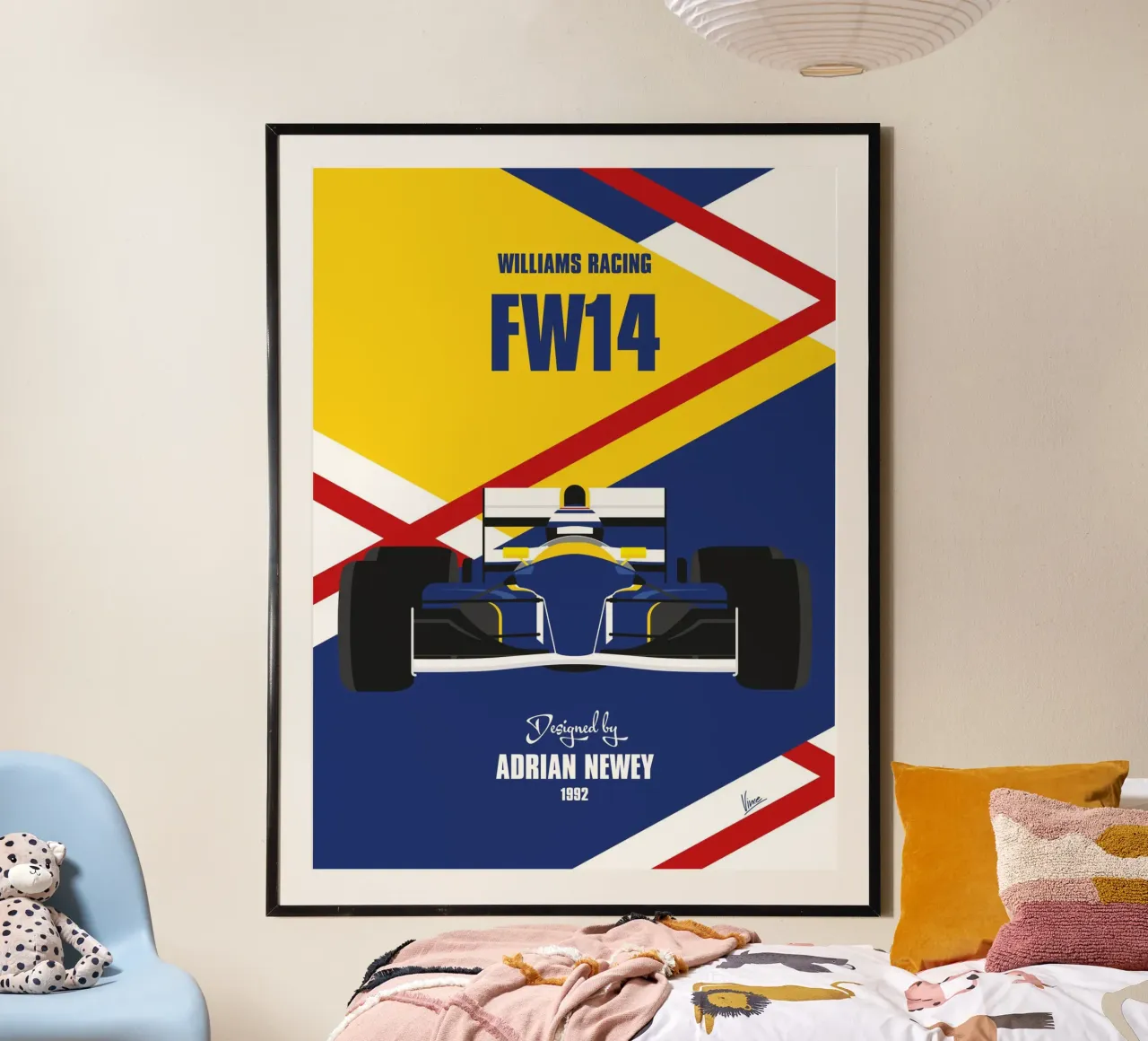 1992 Williams FW14 carta hahnemühle da Formula Art