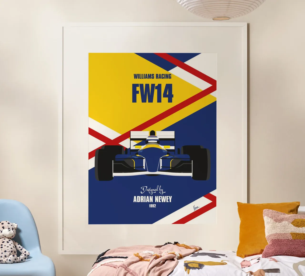 1992 Williams FW14 carta hahnemühle da Formula Art