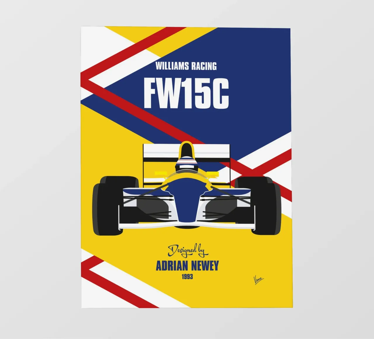 1993 Williams Renault FW15C pellicola backlit da Formula Art