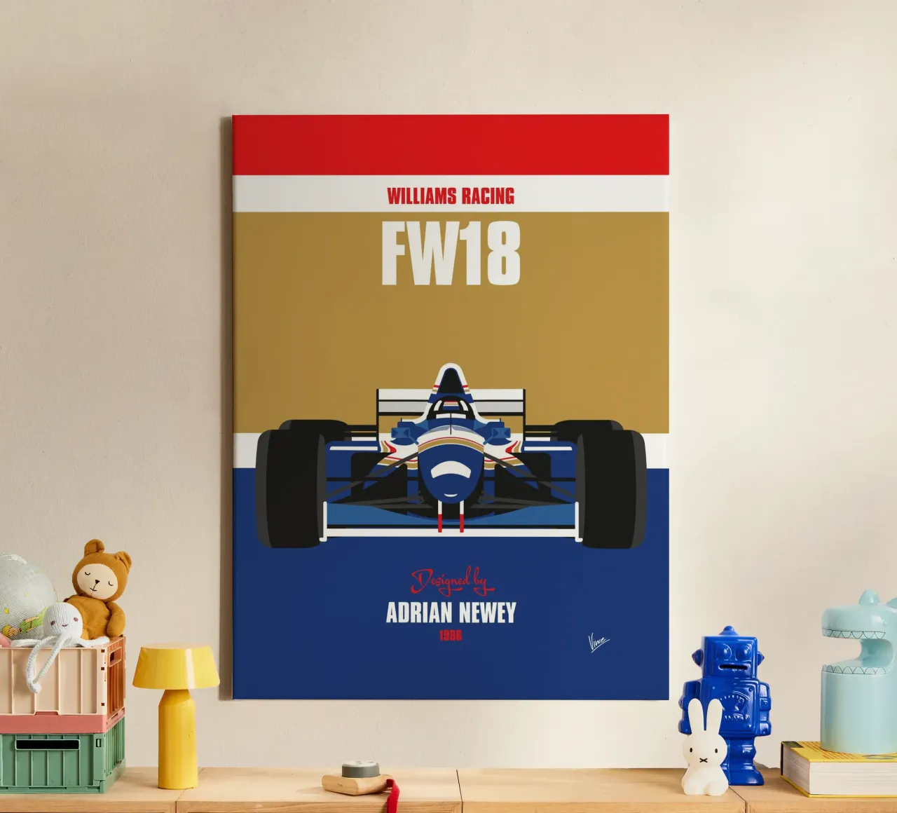 1996 Williams FW18 canvas by Formula Art