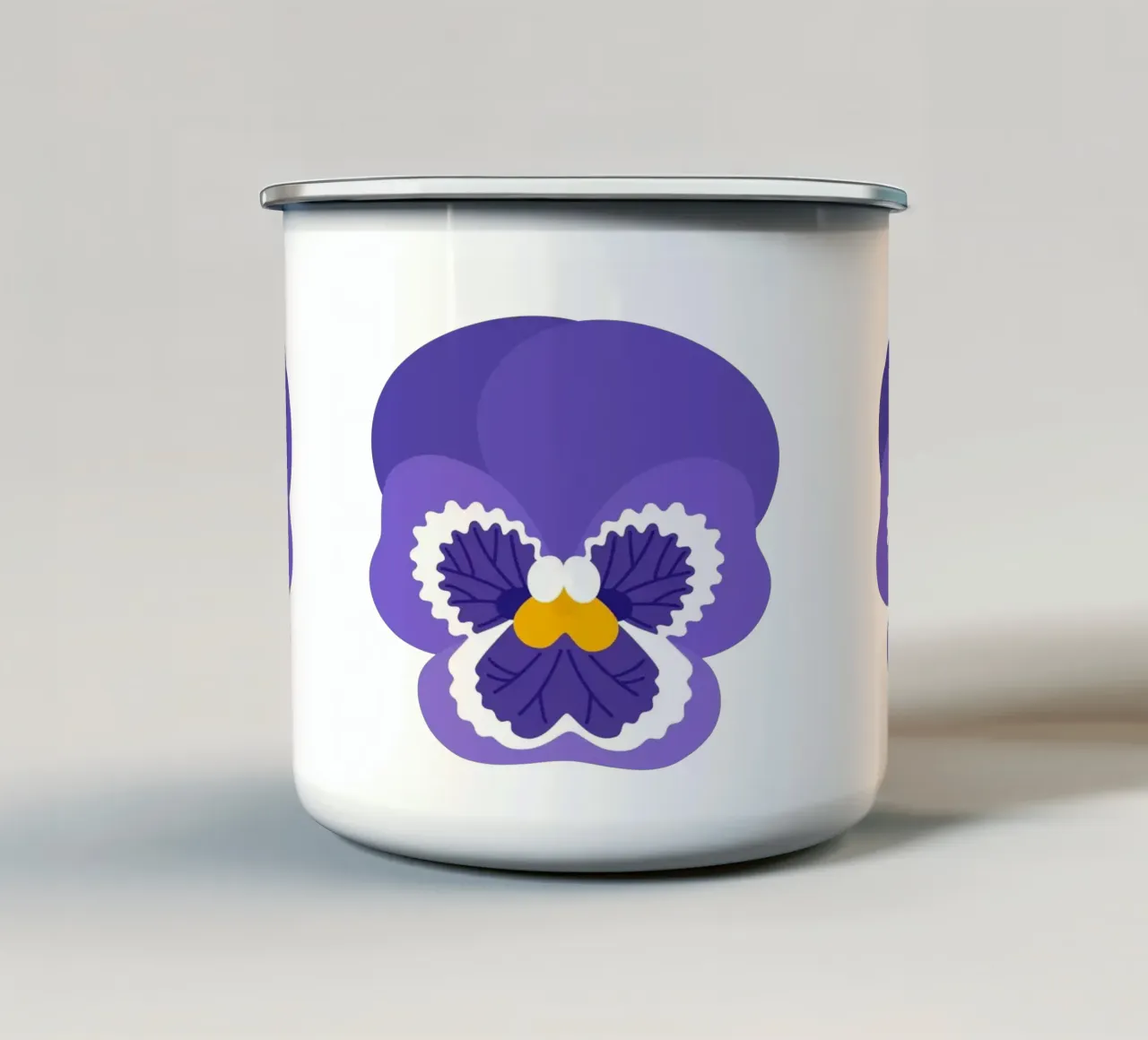 Viola del pensiero tazza in smalto da Lidia Blomgren