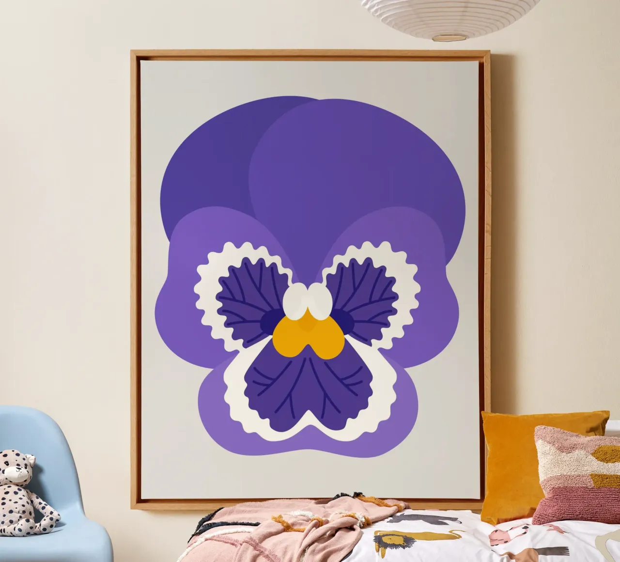 Viooltje canvas met Baklijst van Lidia Blomgren