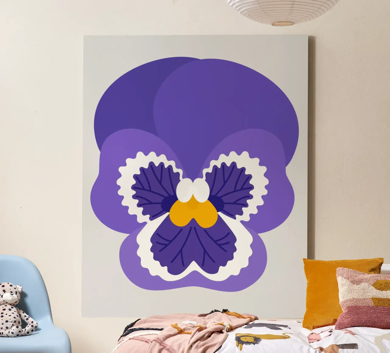 Viooltje canvas met Baklijst van Lidia Blomgren