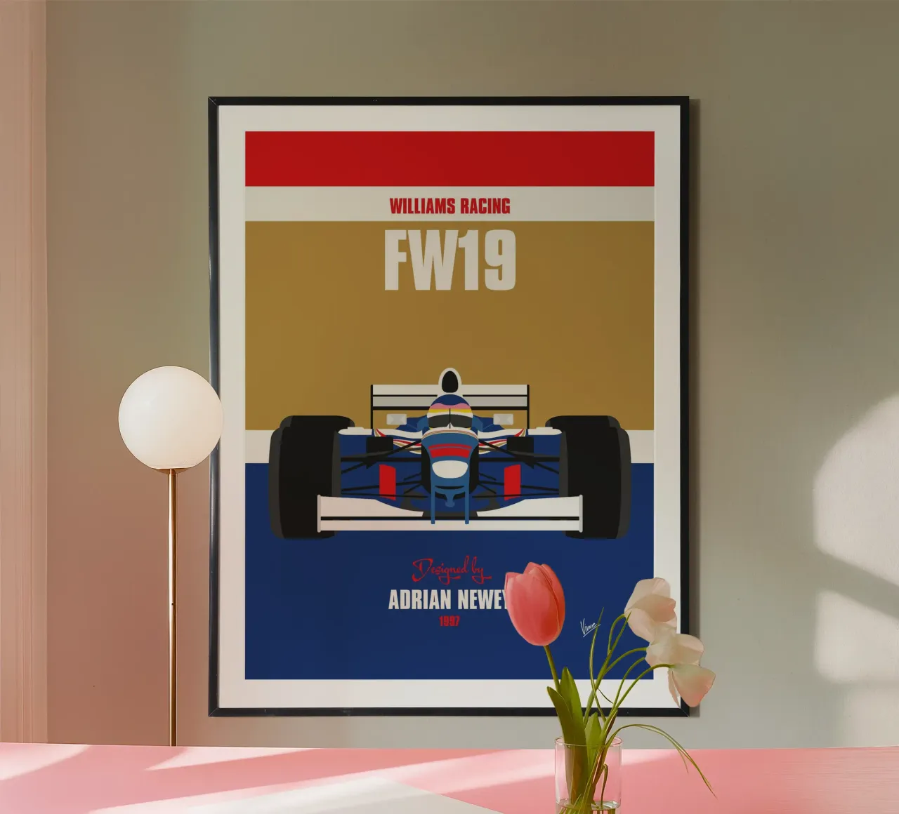 1997 Williams FW19 carta hahnemühle da Formula Art