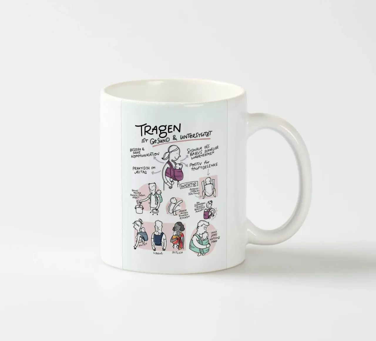 Tragen ceramic mug by Geborgen Wachsen x JUNIQE