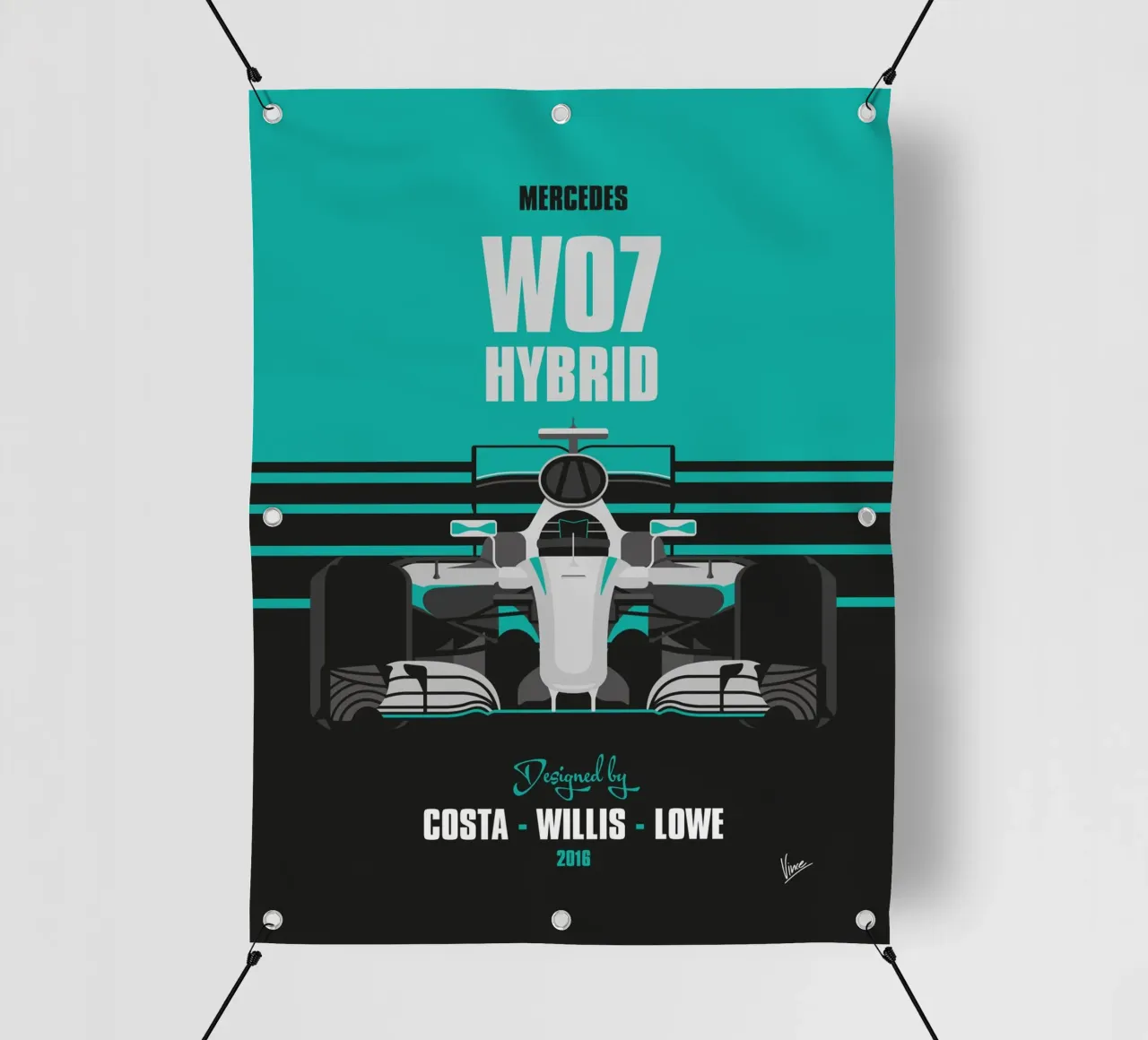 2016 Mercedes F1 W07 telo in pvc da Formula Art