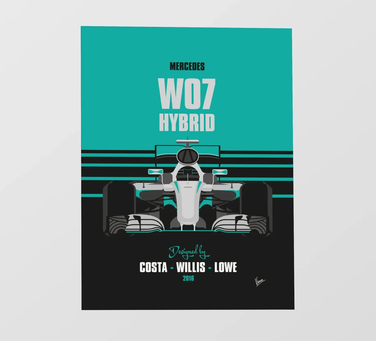 2016 Mercedes F1 W07 telo in pvc da Formula Art