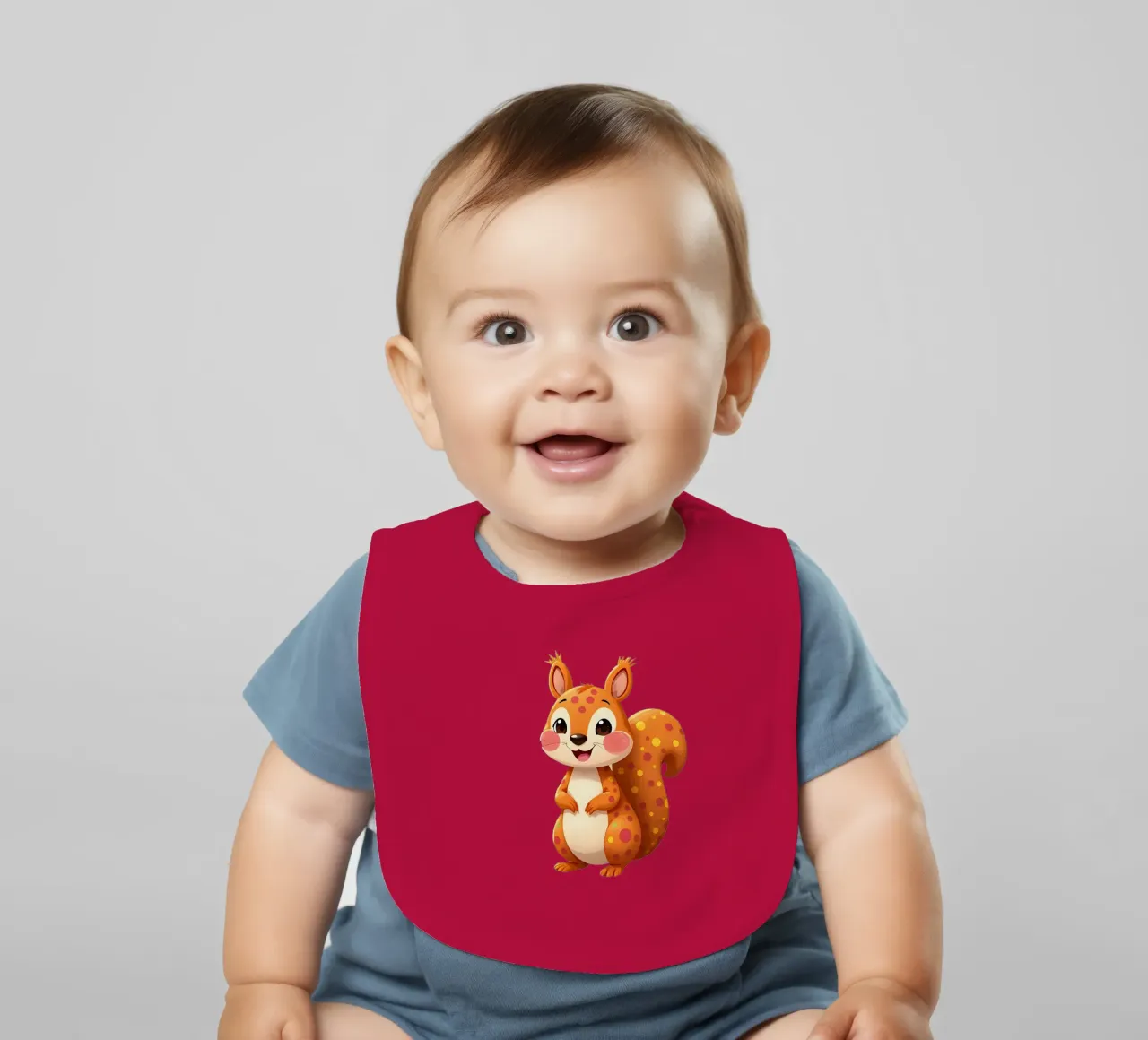 Eekhoorn_4a baby slabbetje van Tierisch bunt by LK