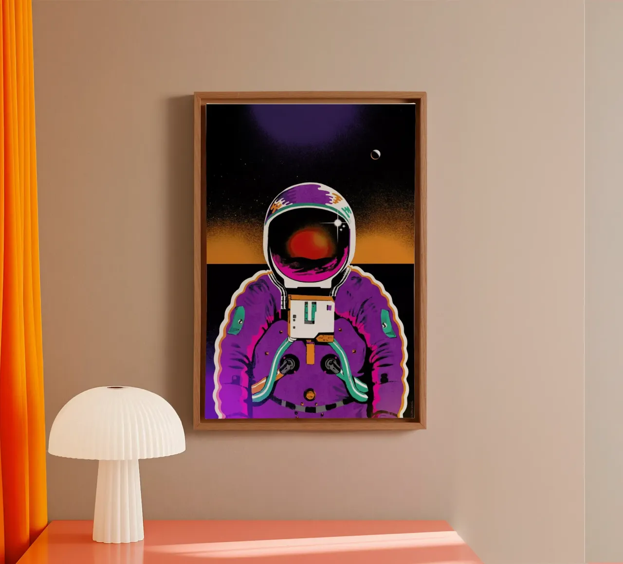 Astronaut canvas met Baklijst van Kolorama