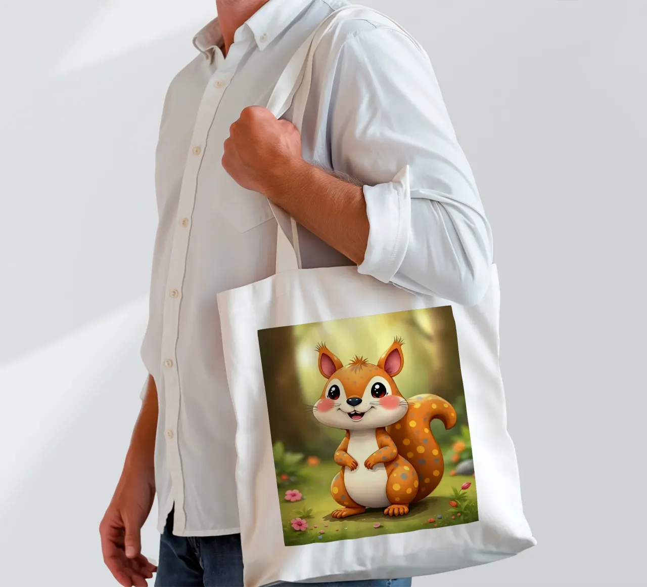 Scoiattolo_5 borsa in juta da Tierisch bunt by LK