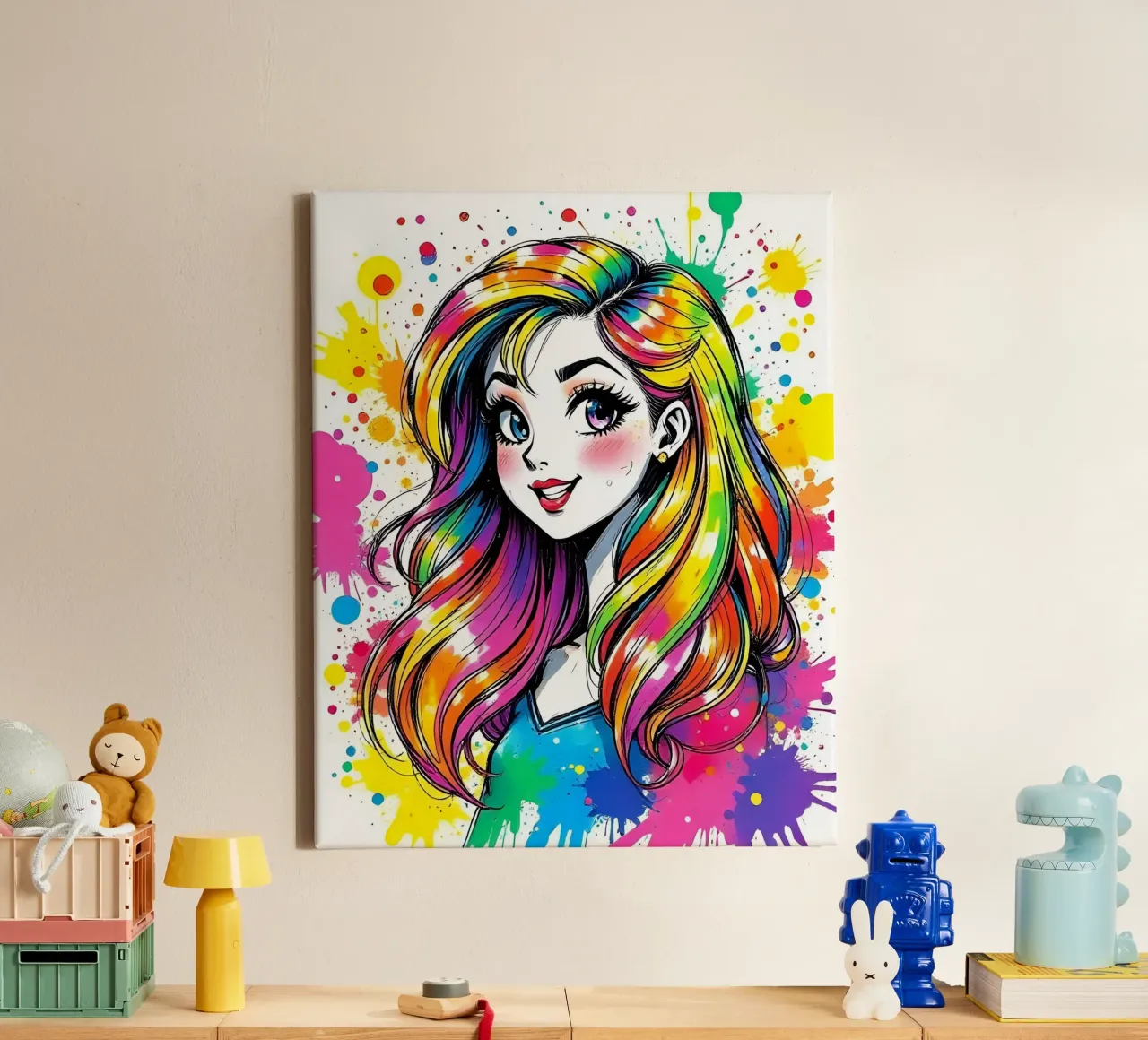 Stijl_B_2 canvas met Baklijst van AI-Portraits by LK