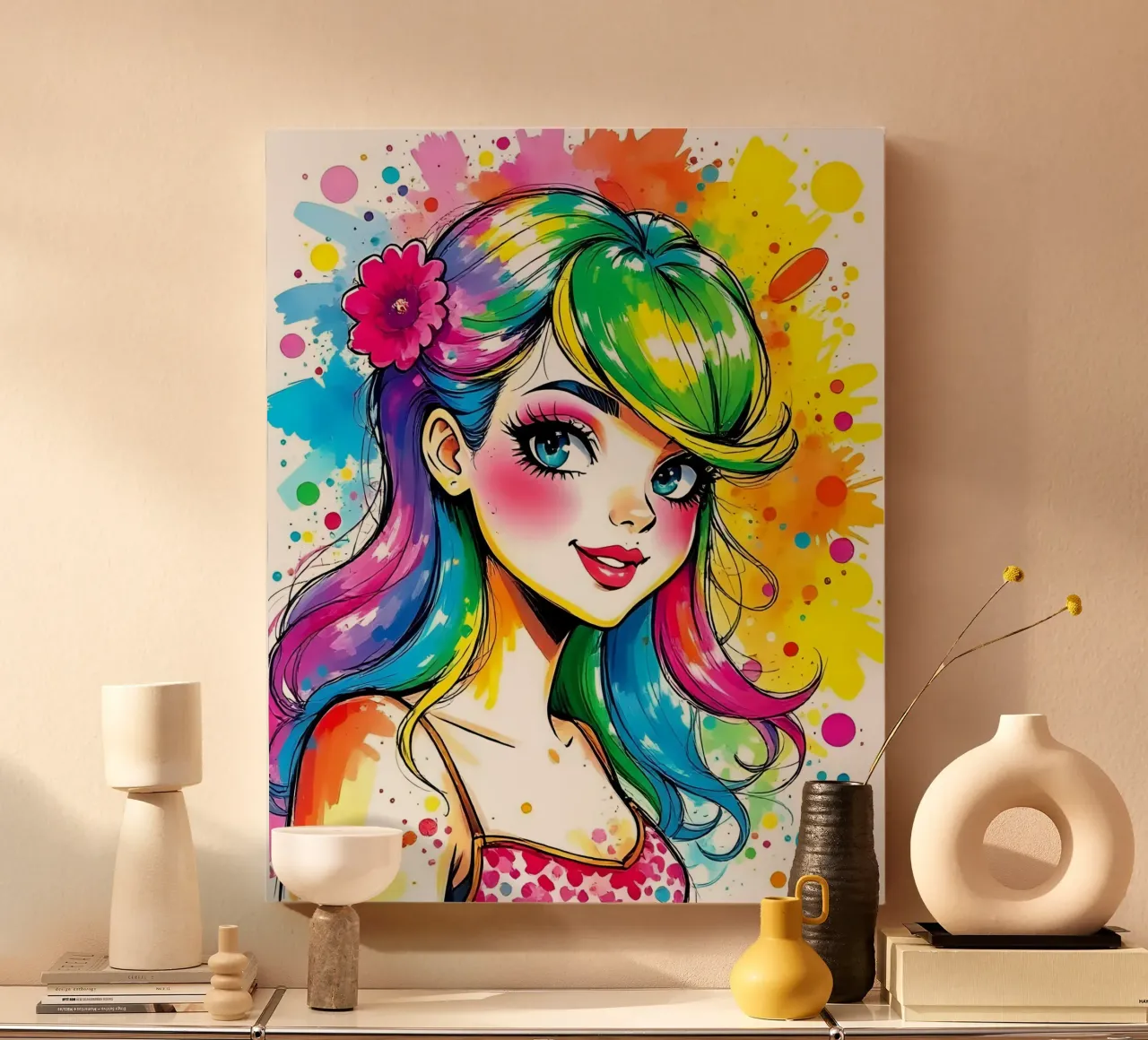 Stijl_B_3 canvas met Baklijst van AI-Portraits by LK