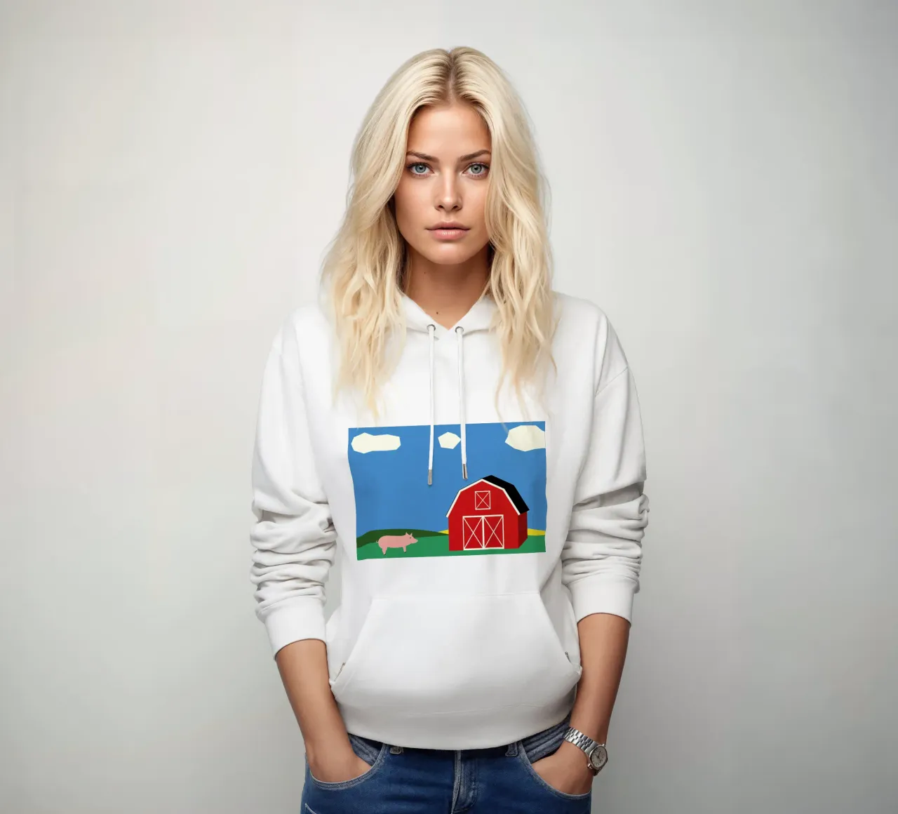 Pig and Barn felpa con cappuccio da Rosi Feist