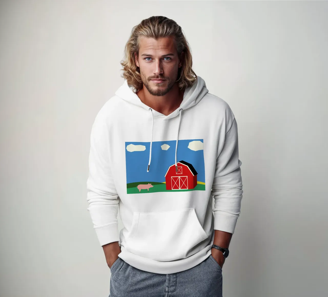 Pig and Barn felpa con cappuccio da Rosi Feist