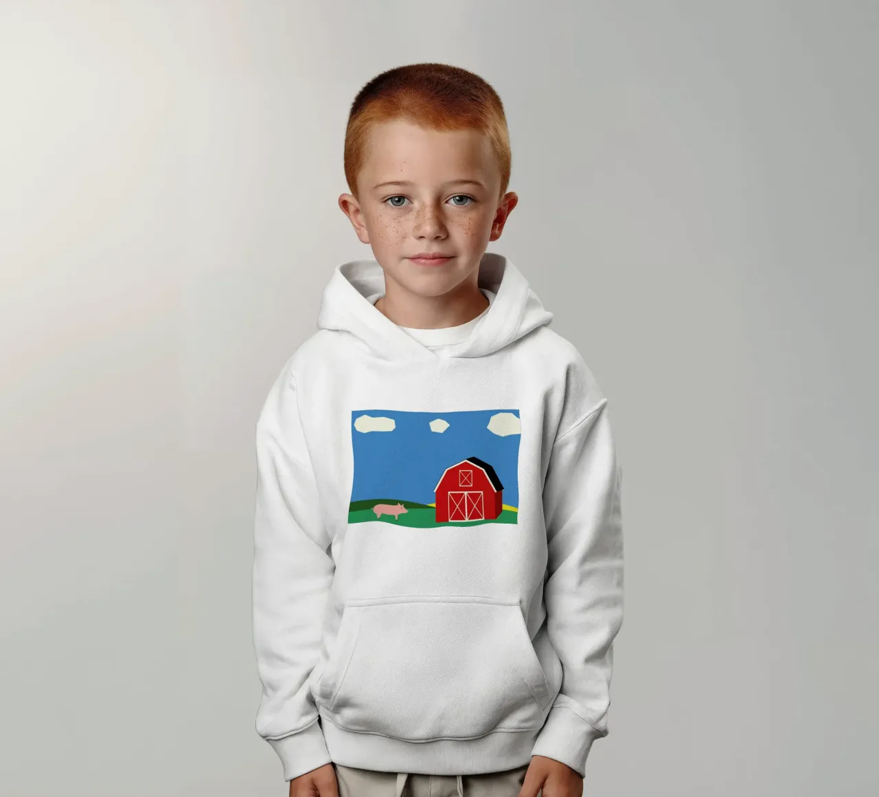Pig and Barn felpa bambino con cappuccio da Rosi Feist