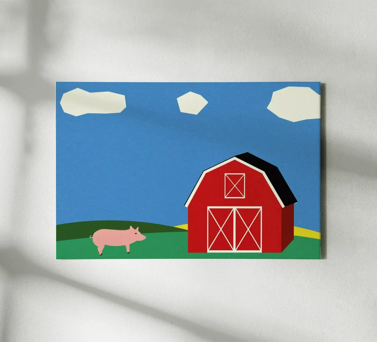 Pig and Barn tela con Cornice a cassetta da Rosi Feist