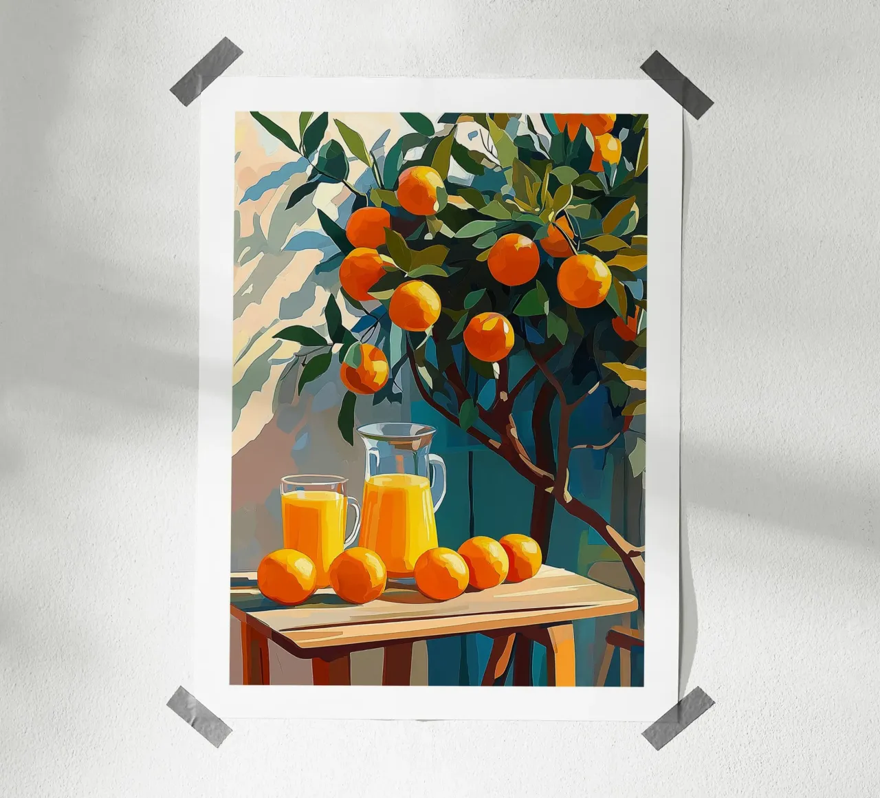 Arance in terrazza poster con telaio in plastica da Spice & Style