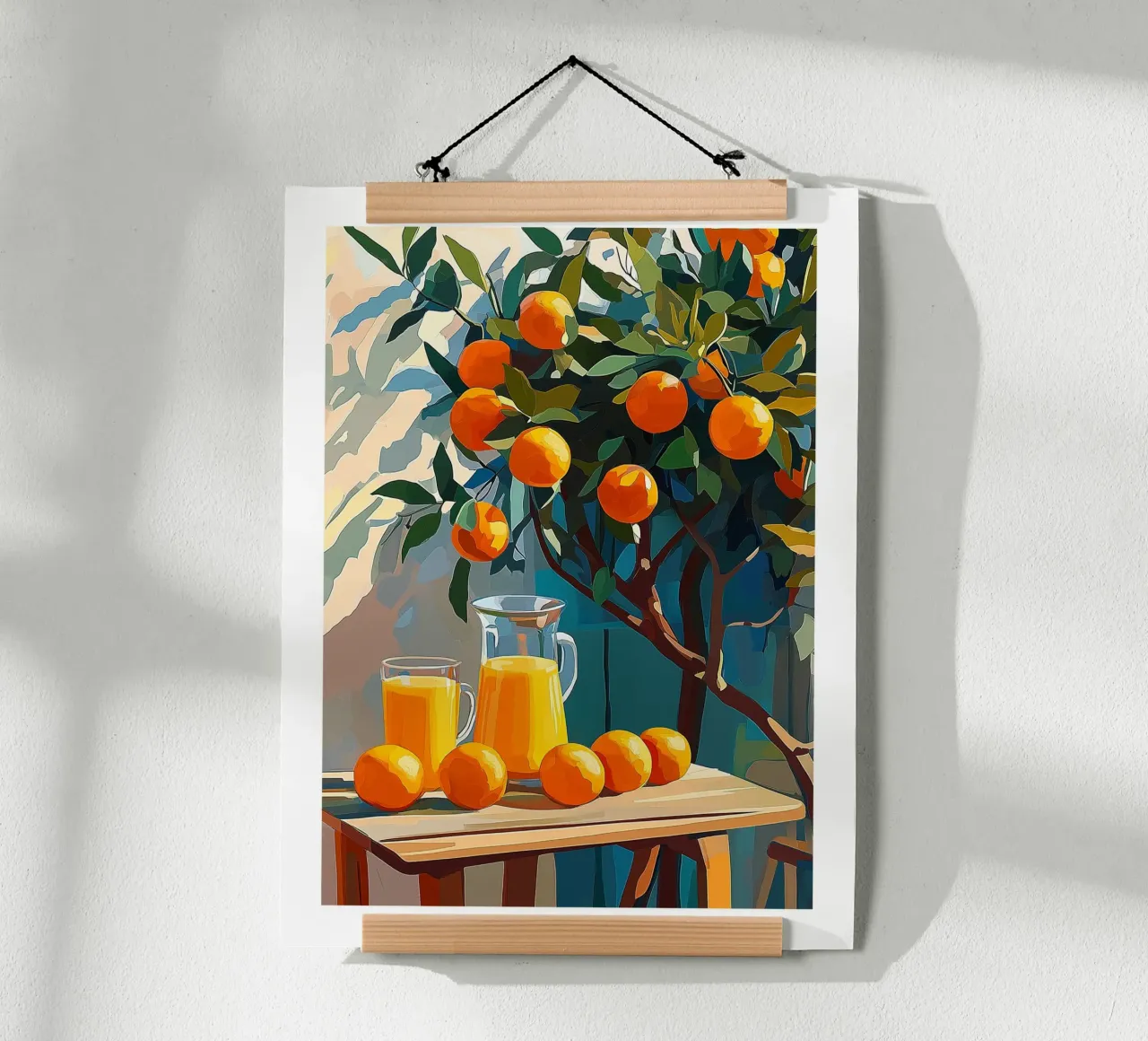 Arance in terrazza poster con telaio in plastica da Spice & Style