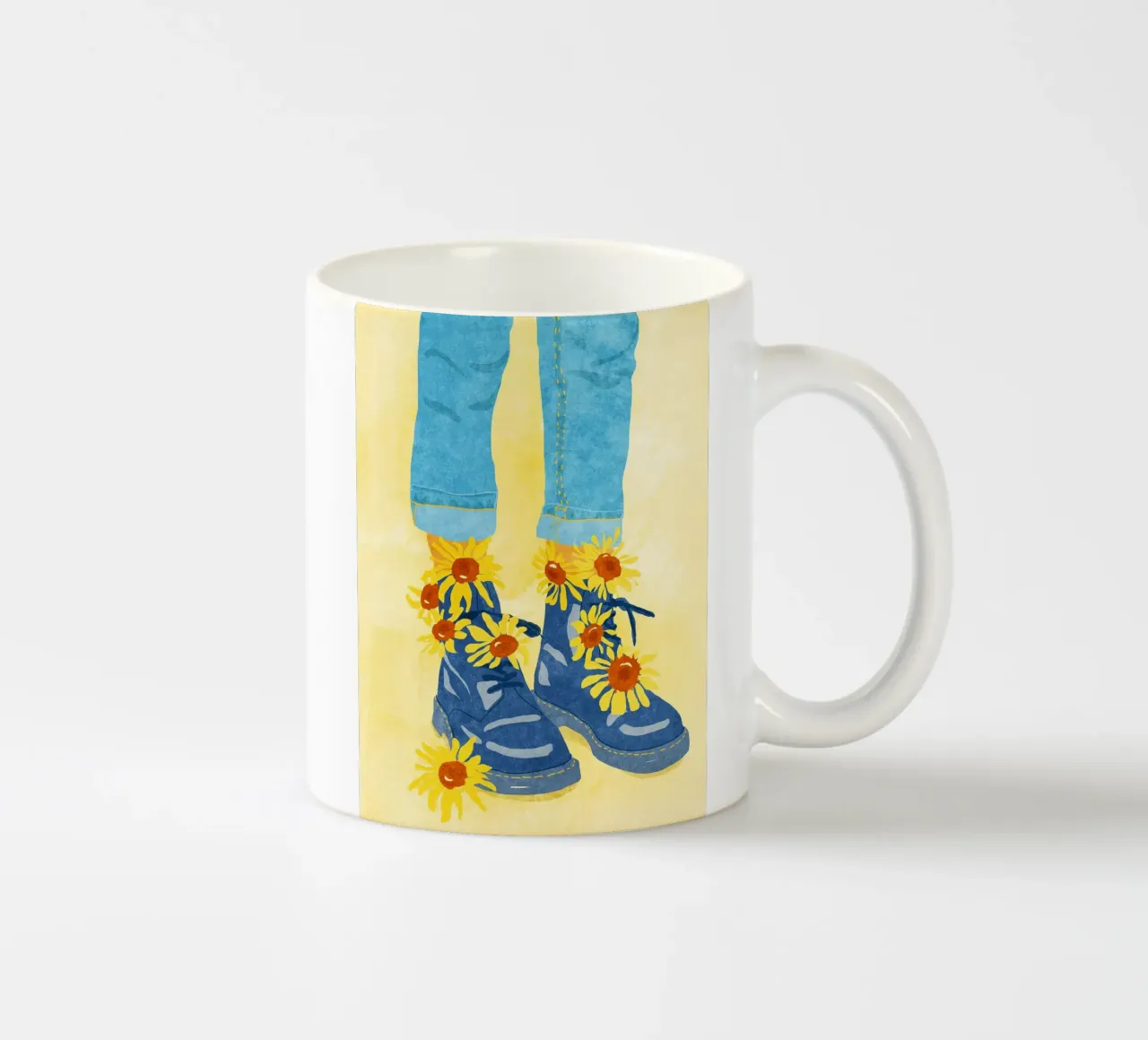 Sunflower Walk tazza in ceramica da Illustration Raissa Oltmanns