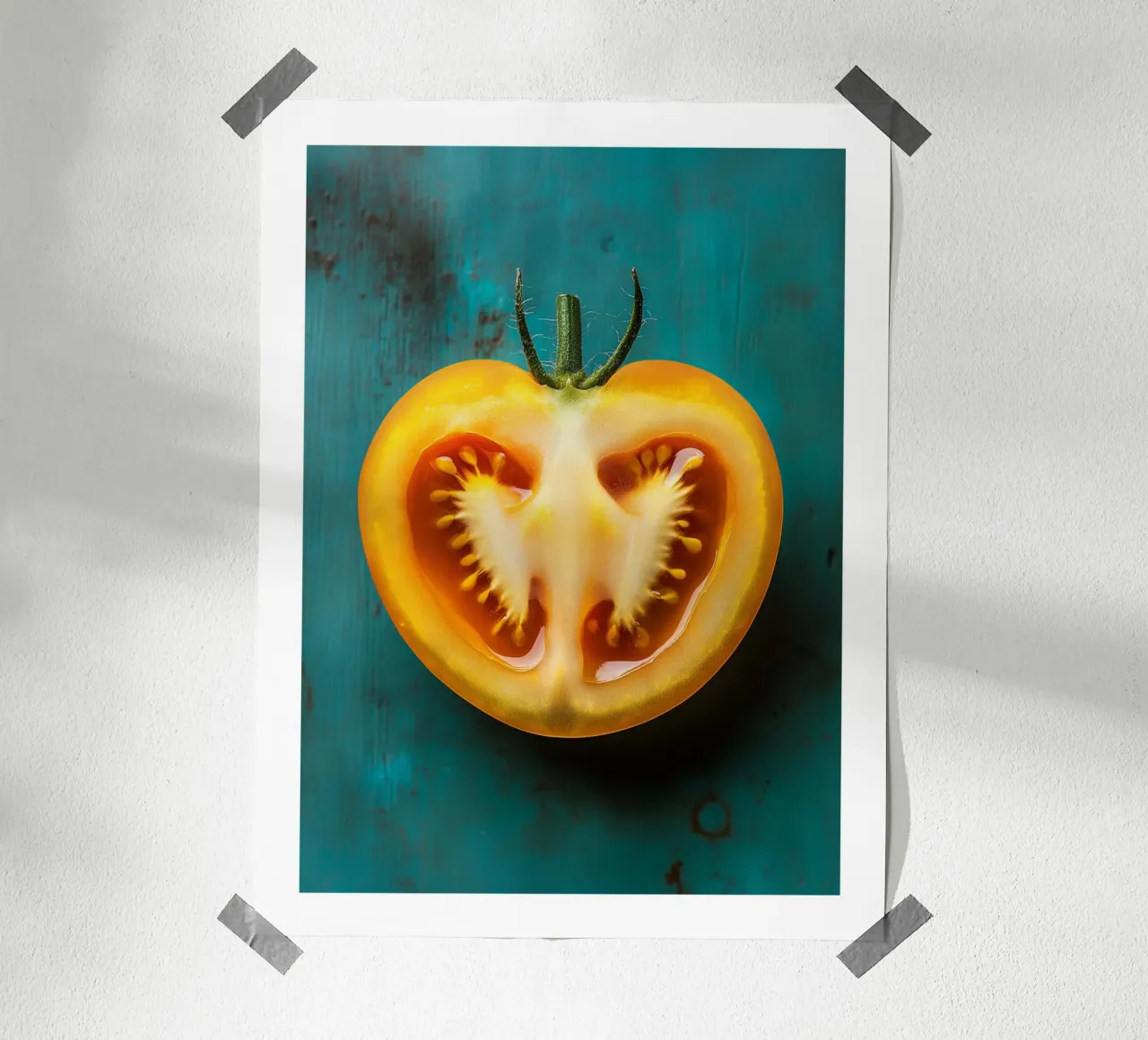 Tomate la giovane donna poster con telaio in alluminio da Spice & Style