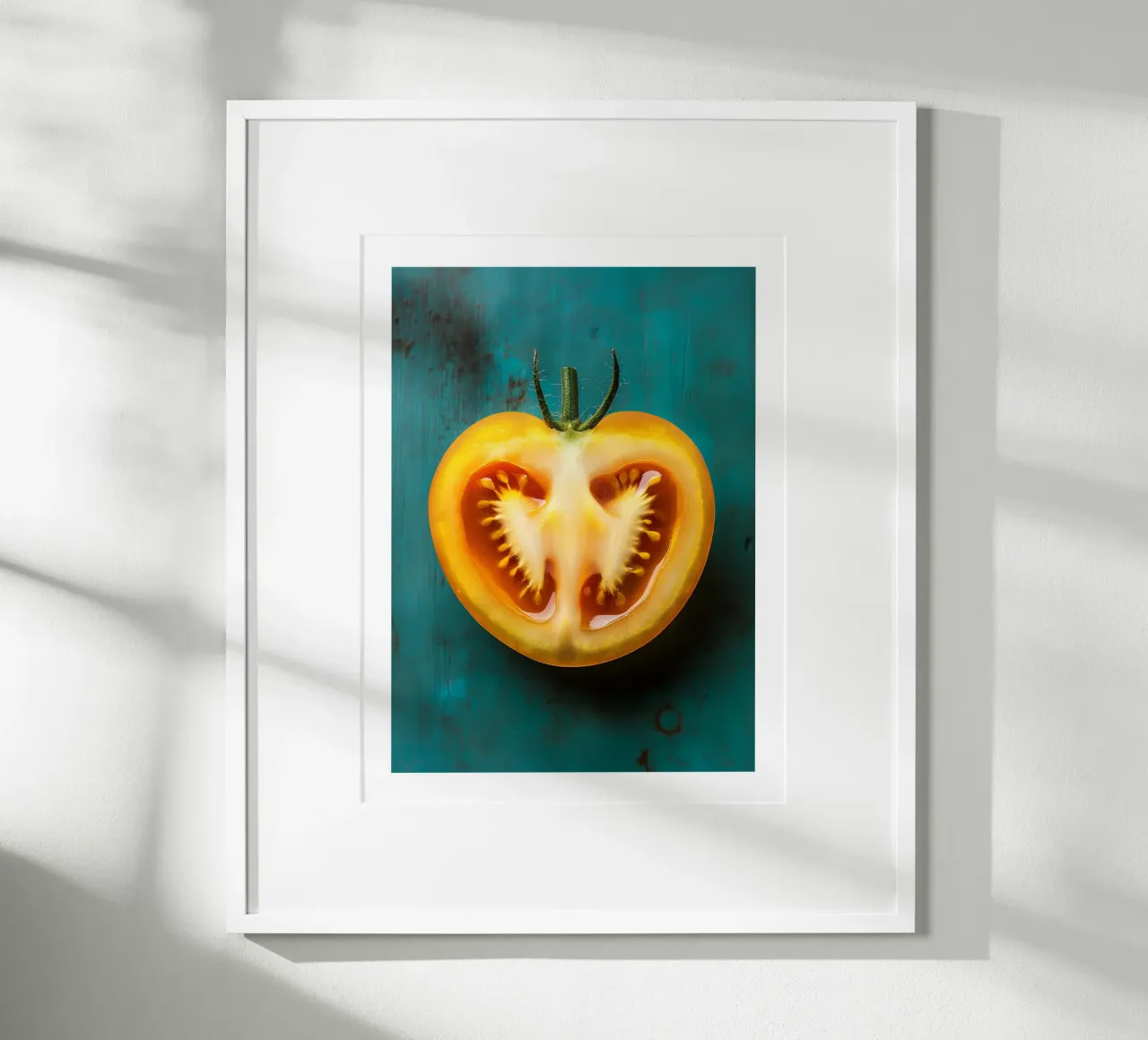 Tomate la giovane donna poster con telaio in alluminio da Spice & Style