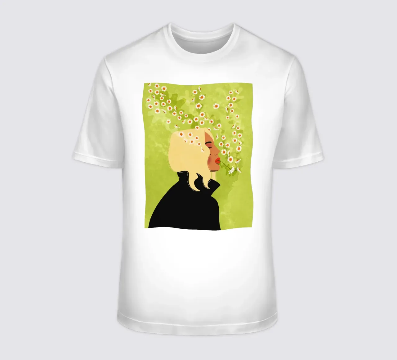 Ragazza che fuma fiori t-shirt da Illustration Raissa Oltmanns