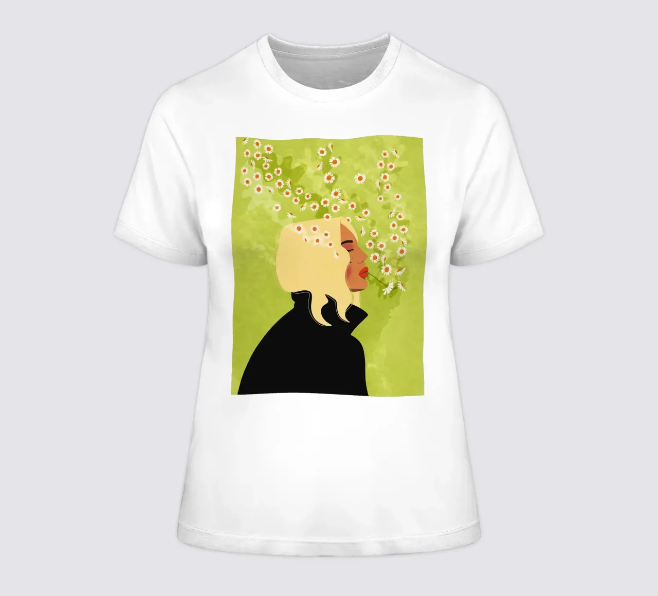 Ragazza che fuma fiori t-shirt da donna da Illustration Raissa Oltmanns