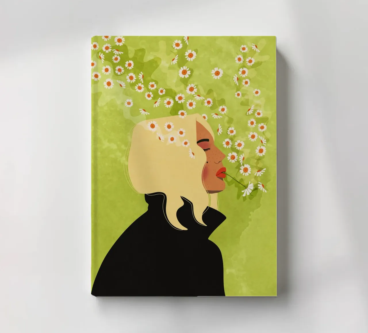 Girl is smoking flowers notebook by Illustration Raissa Oltmanns