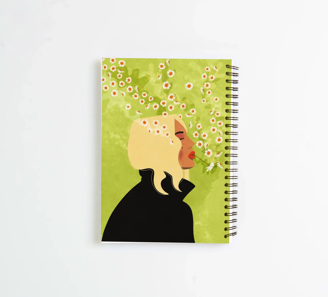 Girl is smoking flowers spiral notebook by Illustration Raissa Oltmanns
